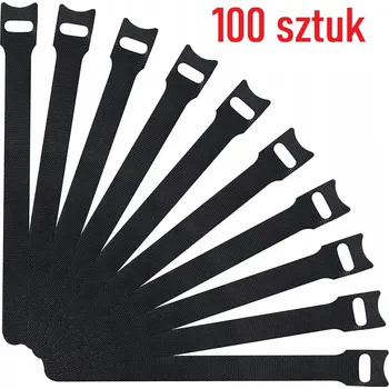 Stahovací páska 100 ks Nylonové stahovací pásky na kabely se suchým zipem, opakovaně použitelné, 150 mm ČERNÉ