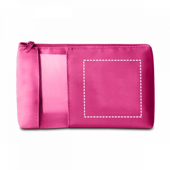 Kosmetická taška ANNIE. Kosmetická taška z mikrovlákna a síťoviny Transfer (max. 4 barvy, 90 x 90mm) 1 barva 1 Přední