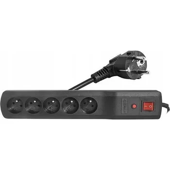 Přepěťová ochrana Přepěťová ochrana 3m 5 zásuvek černá Plastrol