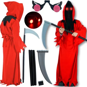 Karnevalový kostým KOSTÝM KOSTÝM PŘEVLEK SKLIZEŇ SMRT S KOSOU DUCH NA HALLOWEEN 122 128