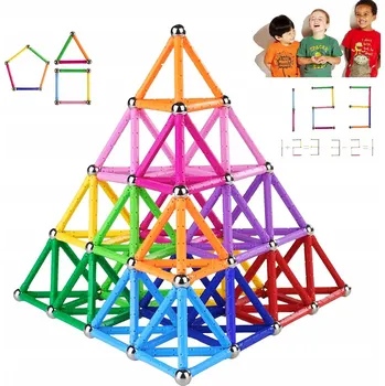 ostatní stavebnice Magnetické Stavebnice pro děti, hračky, 3D puzzle s úložným vakem