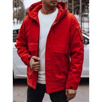 Pánská bunda Pánská bunda s kapucí Dstreet TX4880 Barva: Červená, Velikost: 3XL