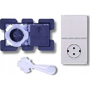 Elektrická zásuvka Skrytá zásuvka a jednoduchý vypínač do kuchyně, pro montáž na desku, tmavý obklad