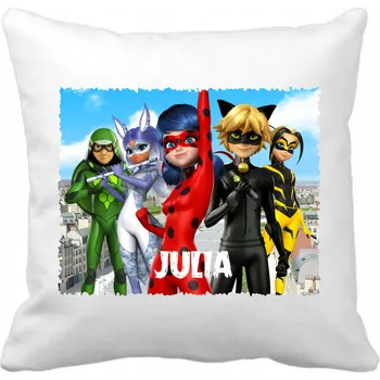 Polštář Polštář filmový, herní, knižní, komiksový, hudební Beruška a Černá Kočka 40 x 40 cm