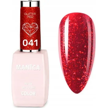 Lak na nehty Manica Hybridní lak - Glitter Red 041 10ml