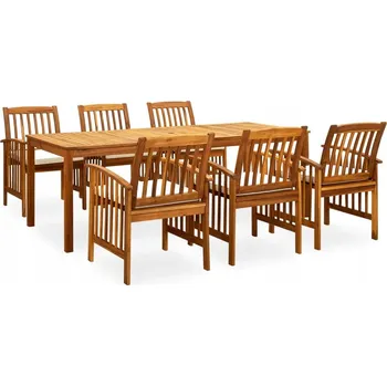 VidaXL 7dílná zahradní souprava s poduškami, akáciové dřevo