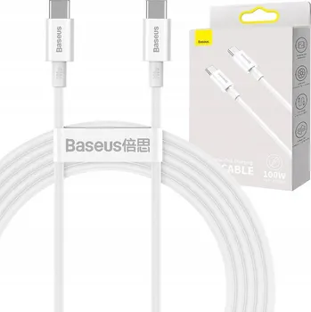 Datový kabel Kabel Baseus CATYS-C02 USB-C - USB-C PD QC FCP 100W 5A 2m - bílý