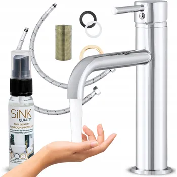 Vodovodní baterie Stojánková umyvadlová baterie Sink Quality CORTO stříbrná