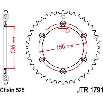Řetězová sada pro motocykl JT rozeta 4365 42 SUZUKI DR 650 SE 96-12 (436542JT) (řetěz 525) (JT rozeta 4365 42 SUZUKI DR 650 SE 96-12 (436542JT) (řetěz 525))