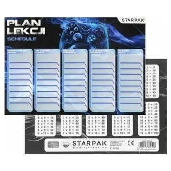Set školních potřeb Plan Lekcji Tabliczka Mnożenia A5 GAMING 25szt