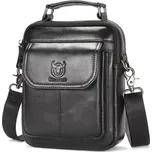 Bullcaptain pánská kožená taška Corum Černá 4L