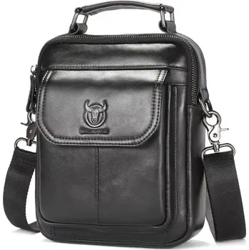 Bullcaptain pánská kožená taška Corum Černá 4L