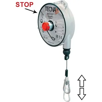 Tažné lano Vyvažovač s aretací Tecna 9346, nosnost 2 - 4 kg, nerezové lano s karabinou dl. 2500 mm