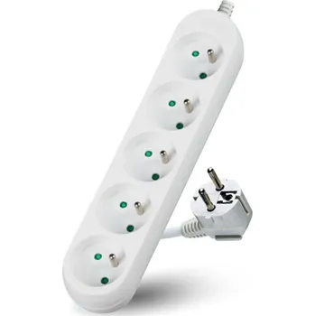 Napájecí kabel Prodlužovací Kabel přívod s lištou Kobi 5 m, 5 ks, bílý