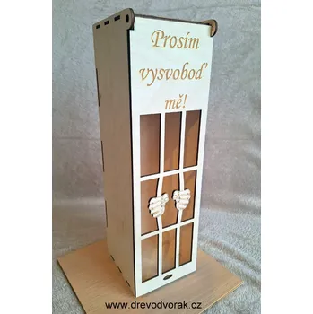 Dřevěná krabička na lahev VĚZENÍ