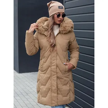 Dámská bunda Dámská dlouhá zimní bunda VEONI s kapucí Dstreet TY4717 Barva: Zelená, Velikost: XL