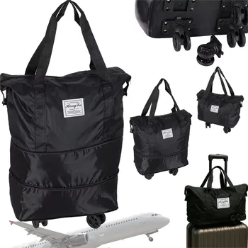 Skládací cestovní taška na kolečkách 3 velikosti 50 l černá