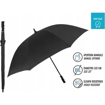 Deštník Perletti velký manuální deštník XL, černý