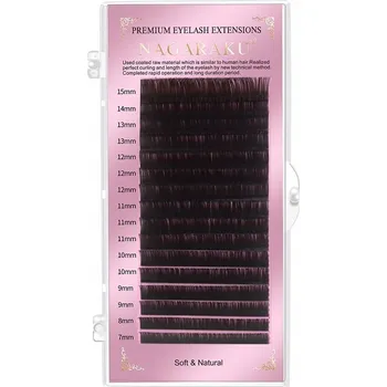 Umělé řasy Řasy Nagaraku tmavě hnědé Mix D, 0.07