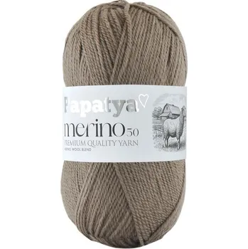 Příze Papatya Merino 50, 9270, hnědošedá