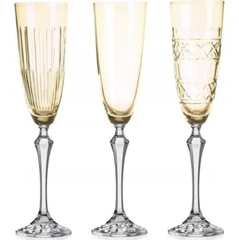 Sklenice Crystal Julia Skleničky na šampaňské prosecco 3 kusy žluté Veranda