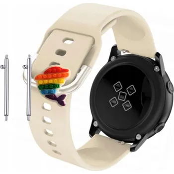 Pouzdro na mobilní telefon Pásek Řemínek pro Mobvoi TicWatch E3, Silikon Béžová Poutko, nastavitelný