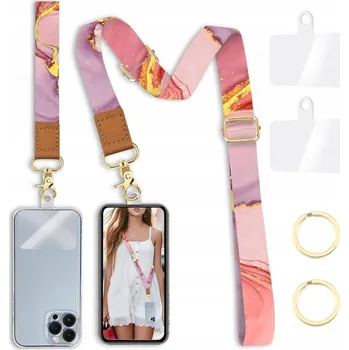 Šňůrka na telefon růžová