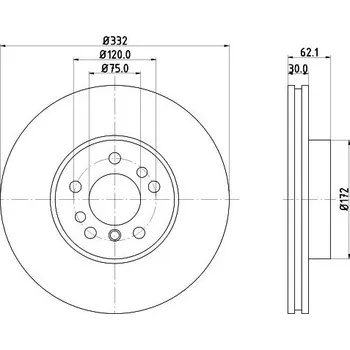 Brzdový kotouč Brzdový kotouč HELLA PAGID 8DD 355 127-631