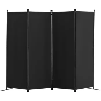 Paraván SucceBuy Paraván 4dílný 228x172,5CM Skládací zástěna Černá