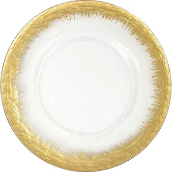 Talíř PODLOŽKA POD TALÍŘ SKLENĚNÁ POD TALÍŘ - zlatá Ø 32