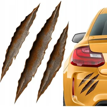 Samolepicí dekorace na vozidlo SAMOLEPKA na auto | ŠPONY Drápy Roztrhaná karoserie Kovová