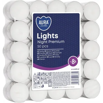 Svíčka Parafínové čajové svíčky Aura 50 ks