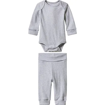Kojenecká souprava lupilu® Dětská rostoucí souprava s BIO bavlnou, 2 dílná (šedá, 74/80)