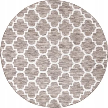 Koberec Kulatý Koberec Sunny 4620 béžový krémový pro vnitřní i venkovní čtyřlístek