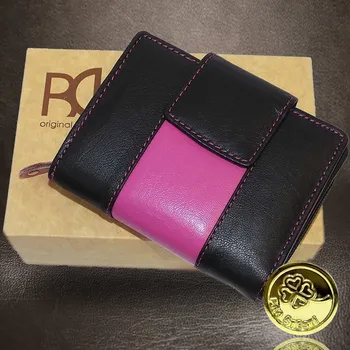 Peněženka Tvujoriginal Dámská kožená peněženka BEORIGINAL černorůžová