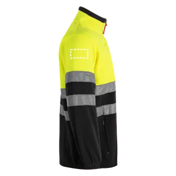 VL EROS. Dvoubarevná fleecová bunda (280 g/m²), z polyesteru (100 %) 1 sleeve 2, 80 x 40 Transfer, 1 barva