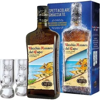 Likér Vecchio Amaro del Capo Caffo 0.7l 35% + 2 skleničky (tuba)