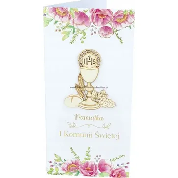 Přání ke 1. svatému přijímání s dřevěným prvkem - Přání