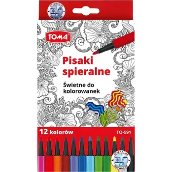 Vícebarevné fixy, fixy, tenký Fixy pro Toma , 12 ks