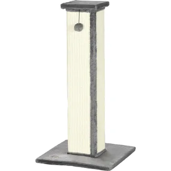 Škrabadlo PawHut 81 cm vysoké škrabadlo ze sisalu s míčkem na hraní, ideální pro kočky do 5 kg, pro vnitřní použití, v šedé a krémové barvě| Aosom