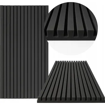 Obraz Akustické lamelové panely 120x40x3 cm | Polyuretanová pěna grafit