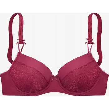 Dámské spodní prádlo Lascana push-up podprsenka červená velikost 75C