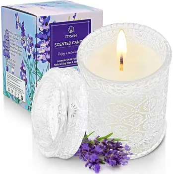 Svíčka TTRWIN Vonná svíčka Levandule Sójová 200g Dárek Dekorace
