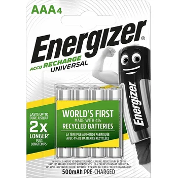 Článková baterie Nabíjecí Baterie Energizer Universal AAA Ni-MH 500 mAh 1,2V 4 kusy
