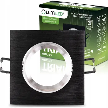 Halogenové Podhledové Svítidlo Stropní Svítidlo Čtverec Nastavitelné Černé GU10