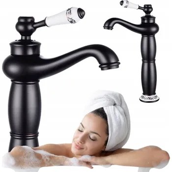 Vodovodní baterie Stojánková umyvadlová baterie Silla Paloma, černá