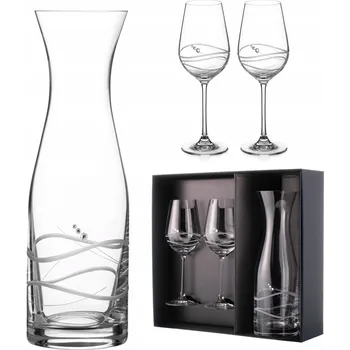 Sklenice Diamante dárková sada sklenic a karafy na víno se Swarovski krystaly Venezi