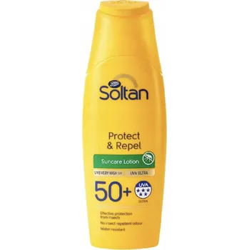 Přípravek na opalování Opalovací mléko s repelentem proti hmyzu Soltan 5 hvězdiček UVB