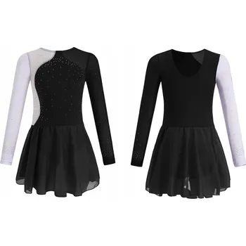 Body BALETNÍ TRIKOT S TYLOVOU SUKÝNKOU NA TANEC ASYMETRICKÝ R120