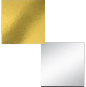 Dortová podložka čtverec 35 x 35 cm zlatá/stříbrná